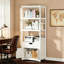 Armoire de cuisine autoportante multi-rangement avec support pour four à micro-ondes et charge USB
