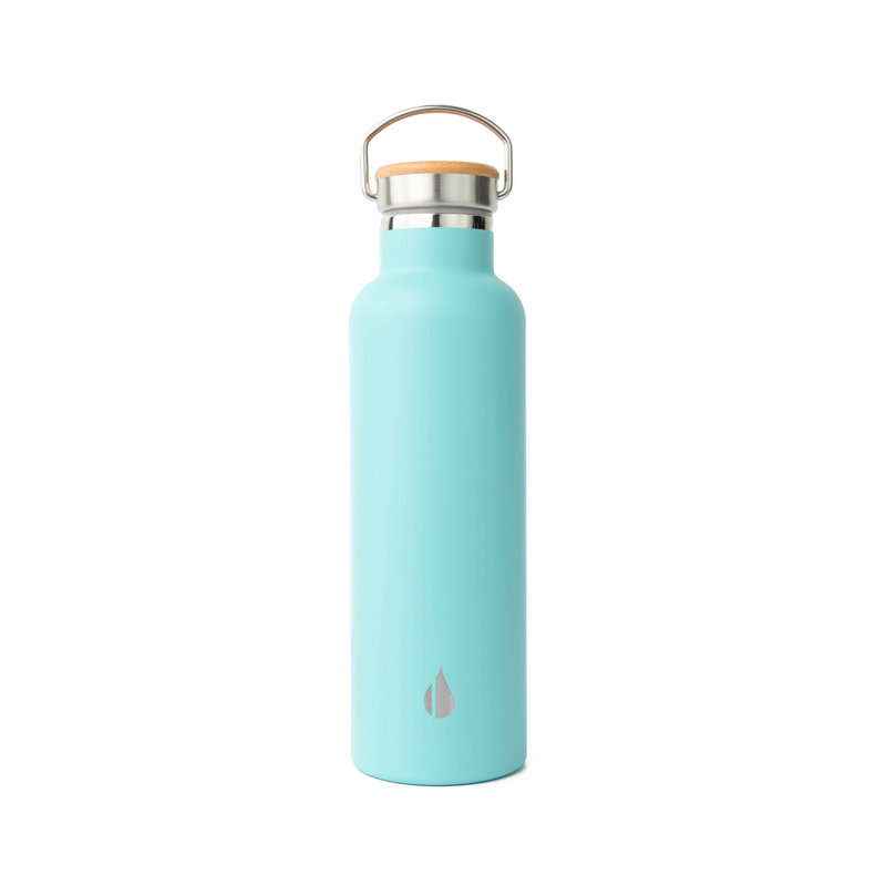 Elemental 25 Oz Classic Double Wall Vacuum Insulated Water Bottle With Bamboo Lid, Mint