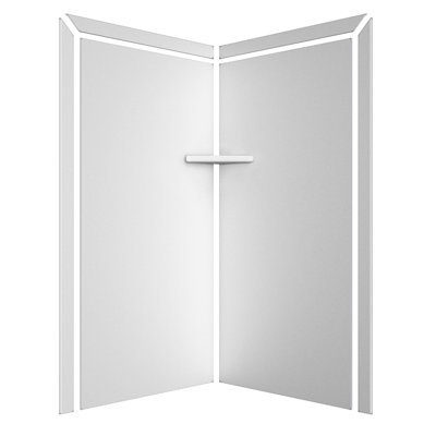 FlexStone Splendor 40"W x 40"D x 80"H Corner Shower Surround in White