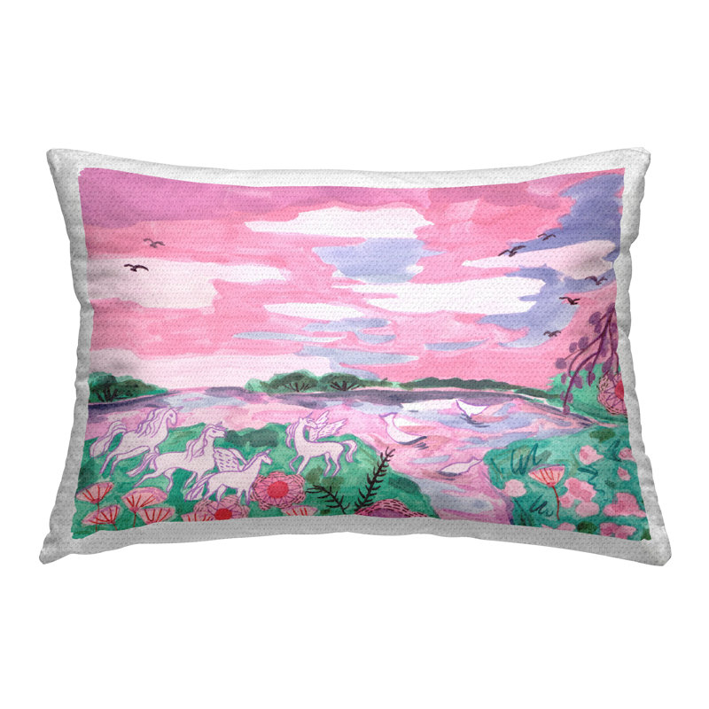 Coussin Pastel Unicorns Landscape