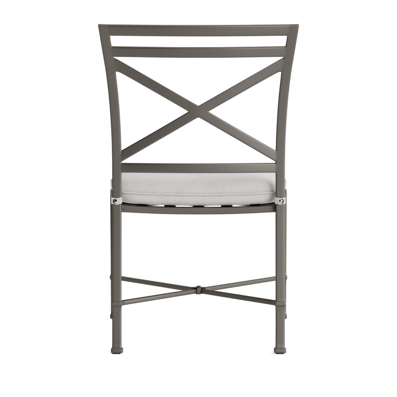 Venetian Outdoor Dining Side Chair, Mica, Fusion Dove, White