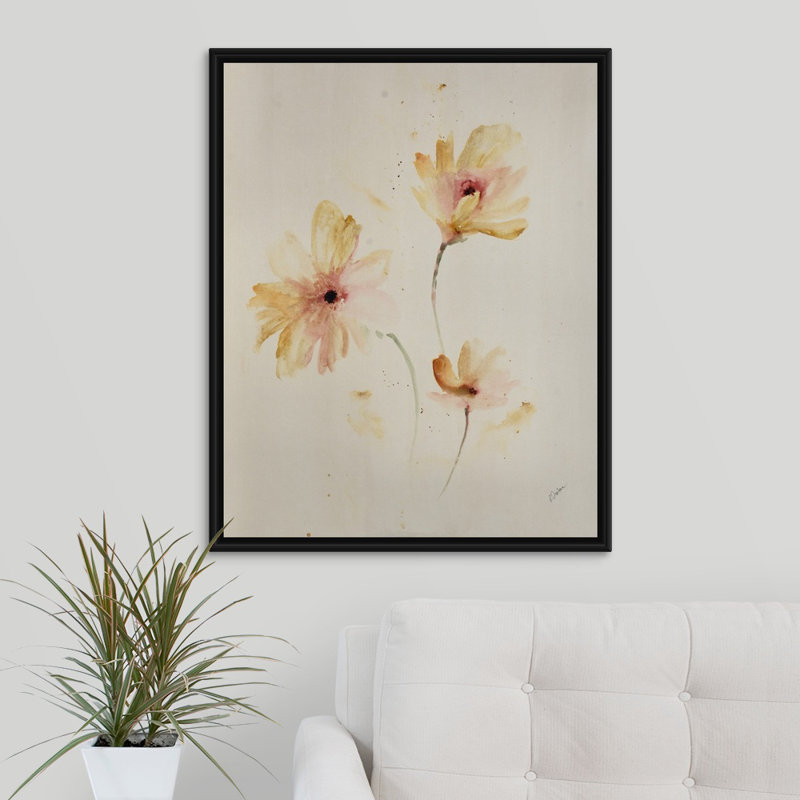 « essential to eden vi », peinture sur toile, H 31,7 po x l 25,7 po x p 1,75 po, Cadre flottant noir