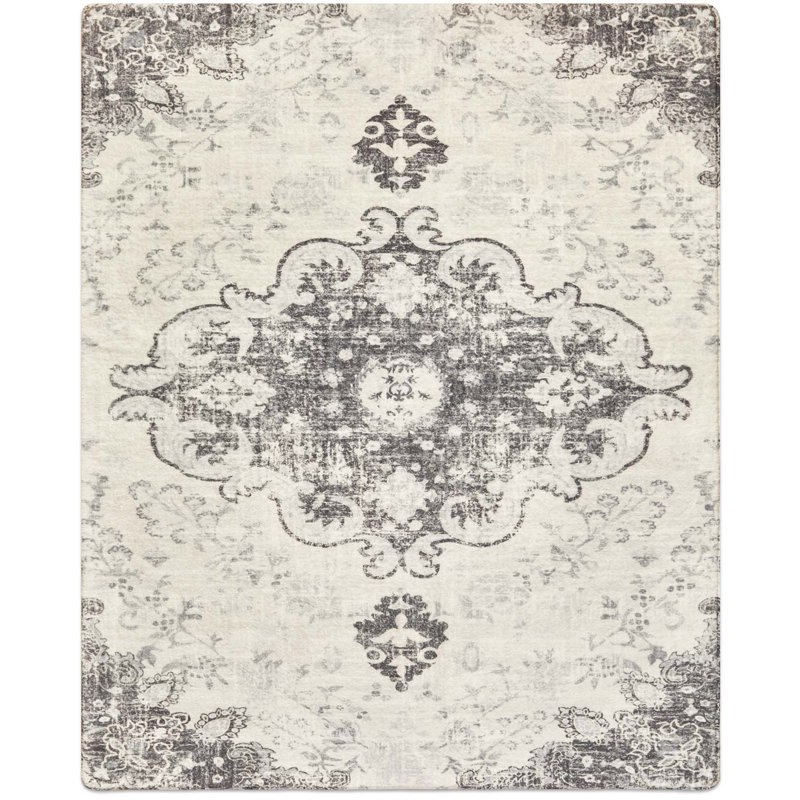 Juanelle Performance Washable Indoor Rug, Retangle 8' x 10', Turquoise & Pink