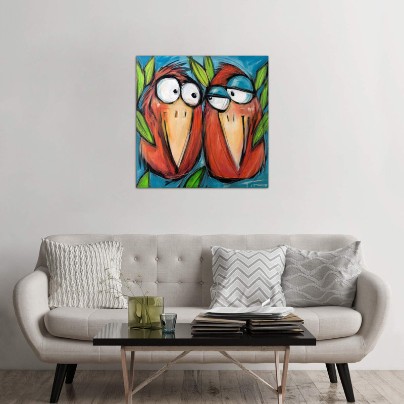 Love Birds 1 Piece Wrapped Canvas Painting, 93.98 cm H x 93.98 cm W x 1.91 cm D