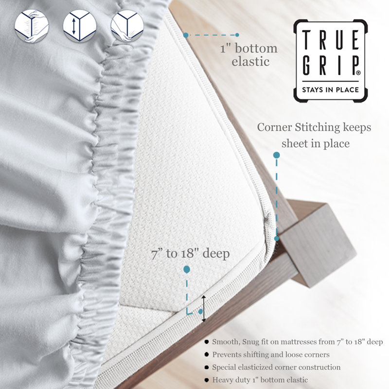 Kal 100% Cotton Sheet Set, Arctic White, Full/Double