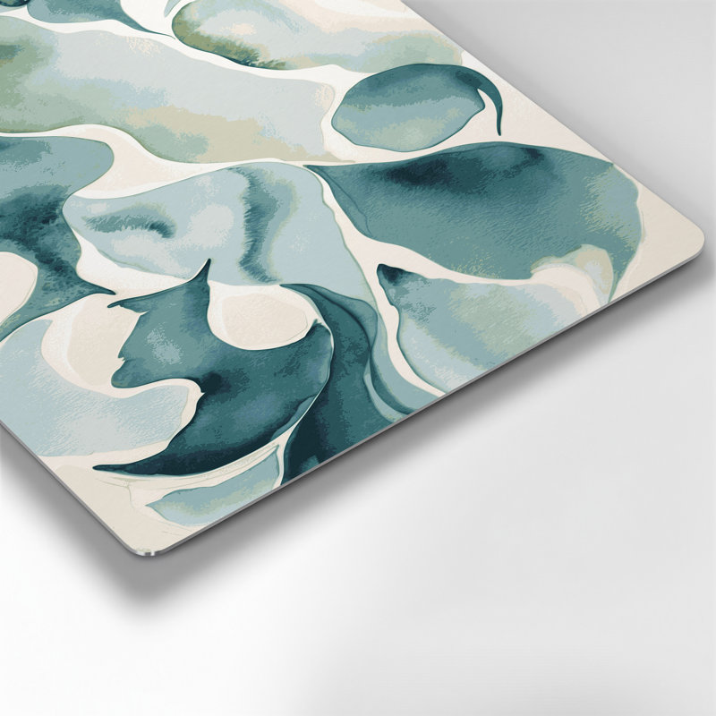 Abstrait aquarelle 79, art mural en métal beige, H 24 po x l 36 po