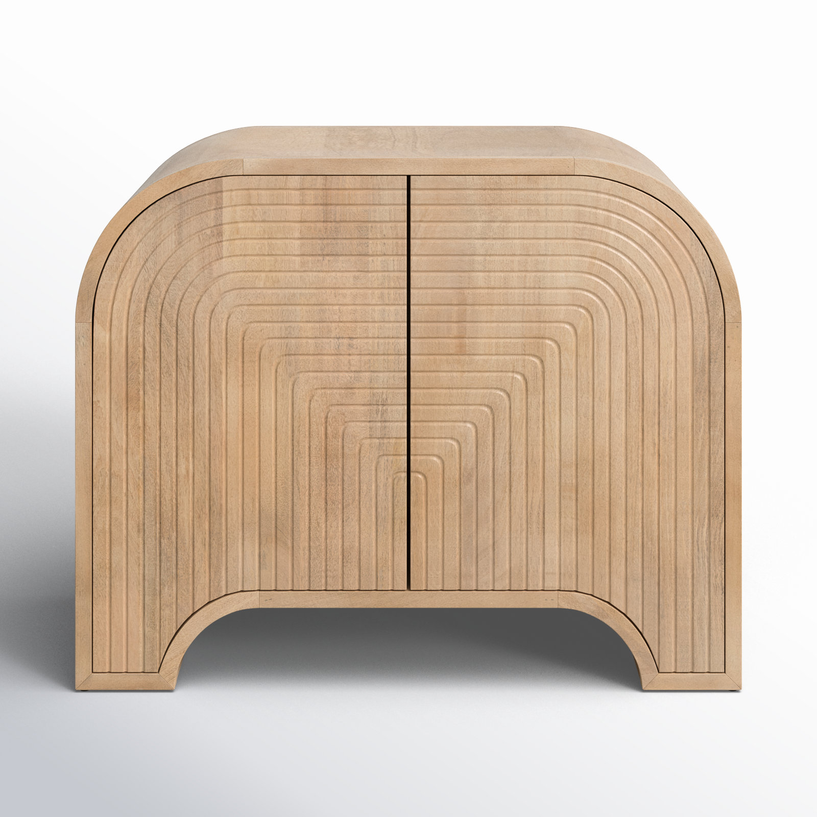 Fluted Mango Wood Accent Cabinet