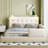 White Queen Size Bed With Two Integrated Reading Lights - Platform Cozy For Work-458998985