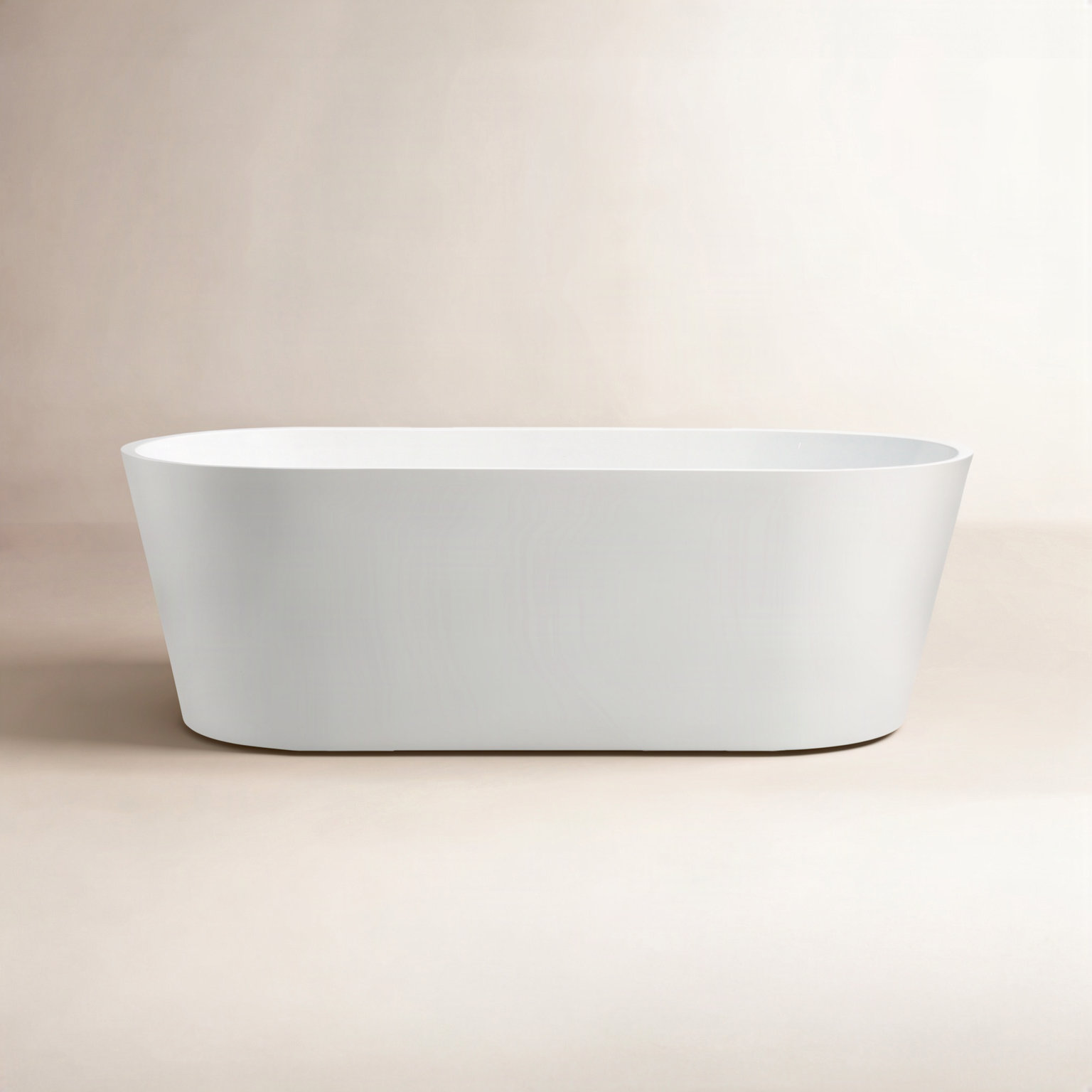 Iris 54" Freestanding Soaking Acrylic Bathtub, Pure White