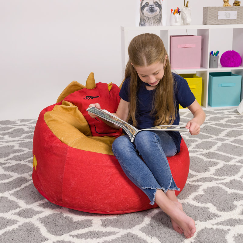 Fauteuil à billes Animal, Dragon rouge