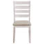 Table de salle à manger 5 pièces - Table rectangulaire en bois et 4 chaises d'appoint rembourrées en tissu gris / blanc / brun