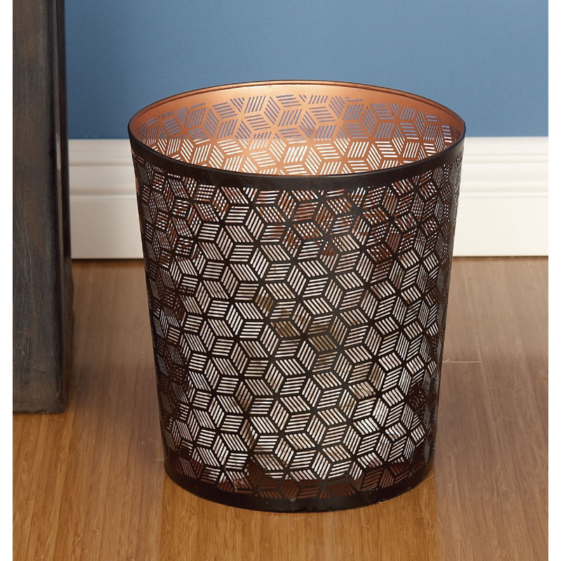 Eletta Metal Open Waste Basket, Black
