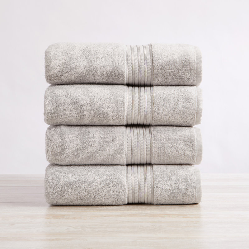 Super Soft 100% Cotton Quick-Dry Bath Towels, Light Gray
