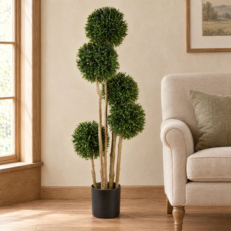 120 cm H Faux Ficus and Foliage Plant in Plastic Pot Liner