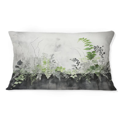 Green Minimalism Botanical Serenity - Plants Printed Throw Pillow