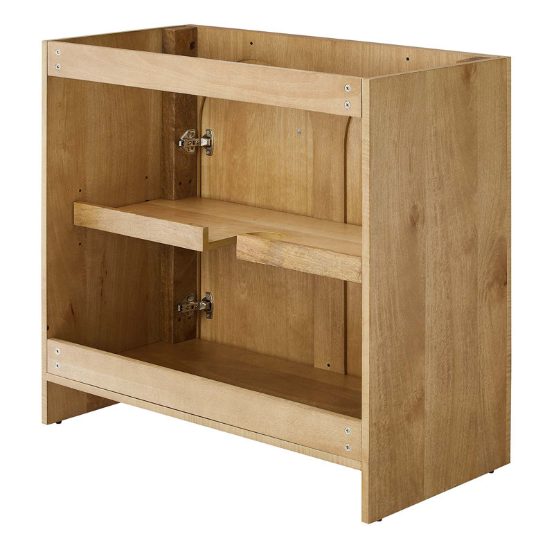 Natural Oak Double Arched Door Freestanding Bathroom Vanity