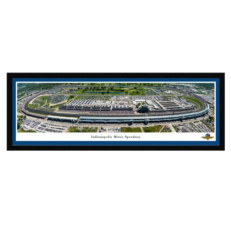 Impression panoramique d'Indianapolis Motor Speedway, H 15,5 po x l 42 po, Cadre noir sélectionné