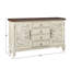 Console 2 portes et 4 tiroirs en blanc antique