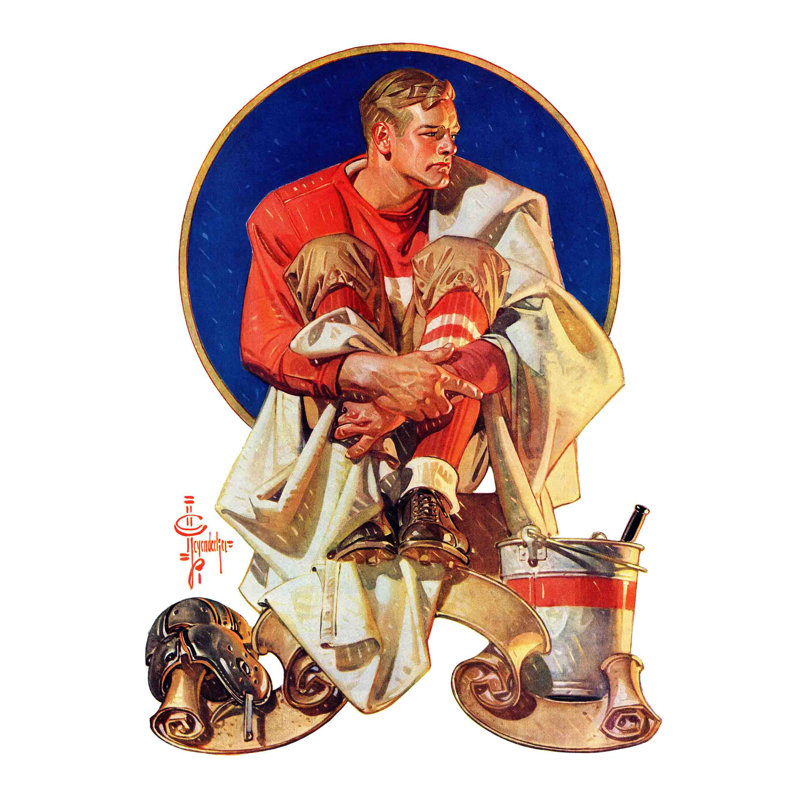 «Football Hero» par J.C. Leyendecker, reproduction sur toile tendue, 39" H x 30" W x 1.5" D