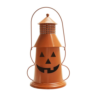 Photophore orange lanterne 12x8x6