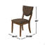 Ensemble de 2 chaises de salle à manger rembourrées en tissu en noyer et chocolat noir