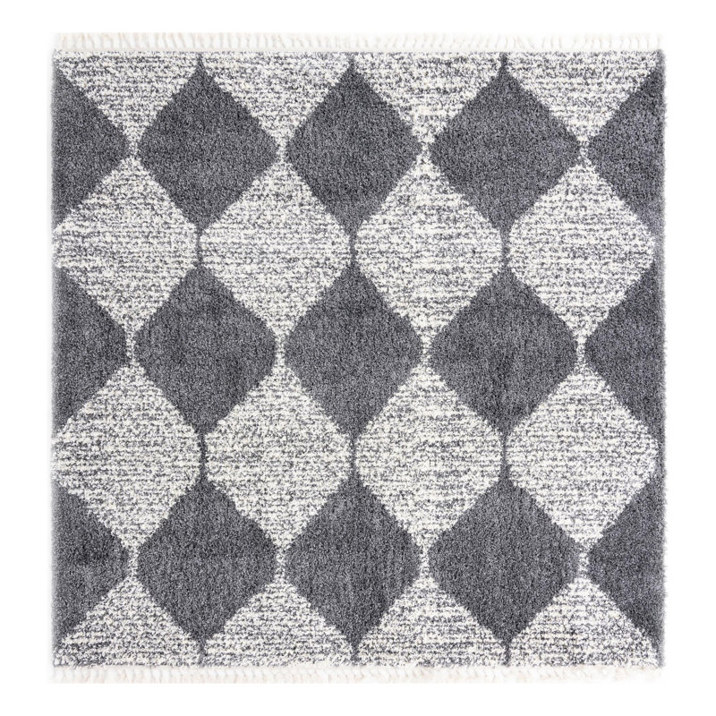 Serenity Shag Geometric Indoor Rug, Square 10'