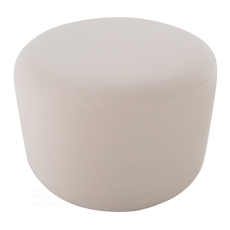 Grand pouf rond en tissu tricoté par