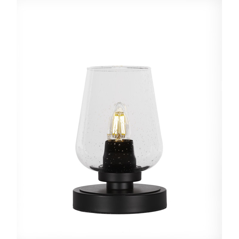 Whitmire Accent Lamp Shown With 5" Clear Bubble Glass, Matte Black
