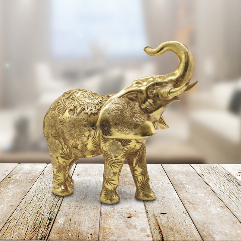 Figurine éléphant thaïlandais avec coffre 10,25 po