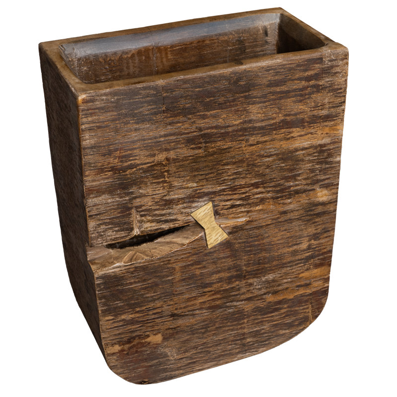 Timber Fracture Planter ~ A bold fusion of modern geometry and aged texture, this large-format 100% reclaimed wood planter pairs a boxy architectural form with handcrafted details. A sculptural statement for contemporary spaces.