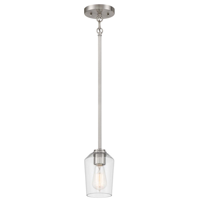 Luminaire suspendu géométrique 1 lumière Stegmair, Nickel poli brossé