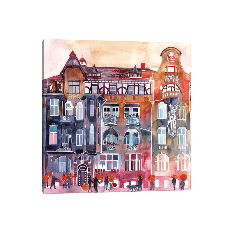 Apartment House In Poznan by Maja Wronska - Wrapped Canvas Painting, 30.48cm H x 30.48cm W x1.905cm