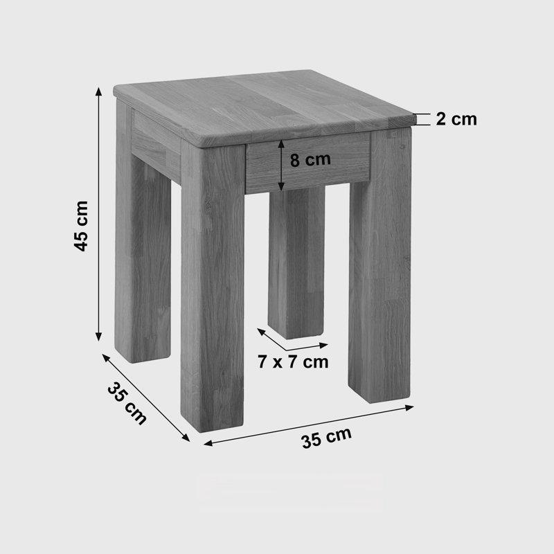 Cyle Solid Wood Accent Stool