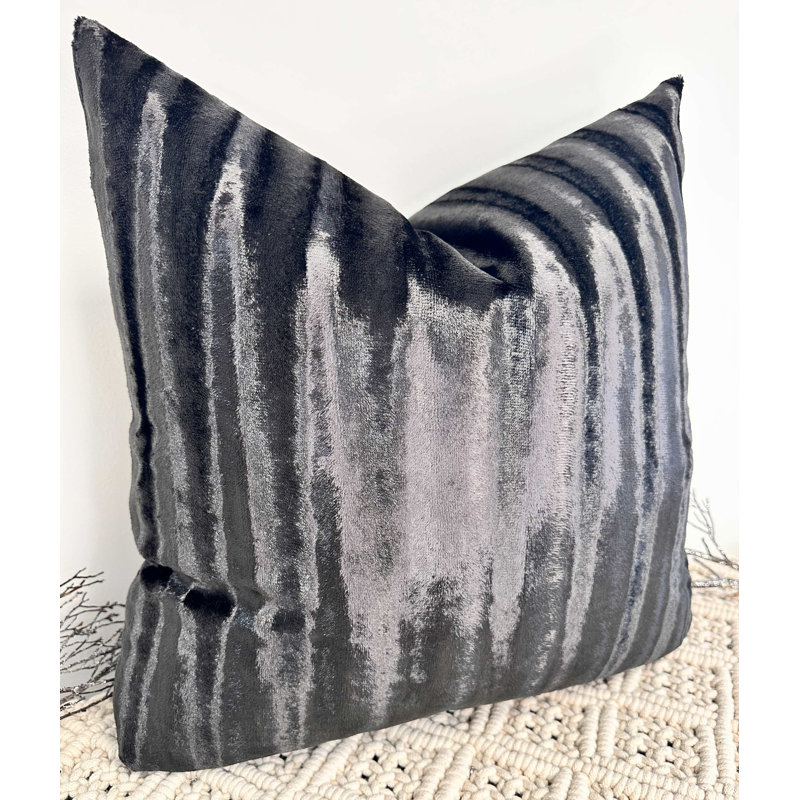Abstract Square Throw Cushion Cover, Black
