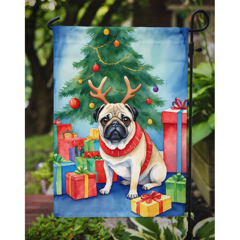 Drapeau de Noël renne de jardin, Carlin