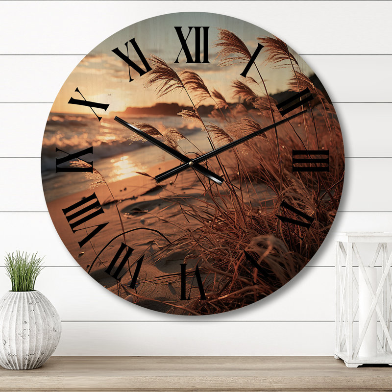 Horloge murale en bois massif Lewann, Moyenne