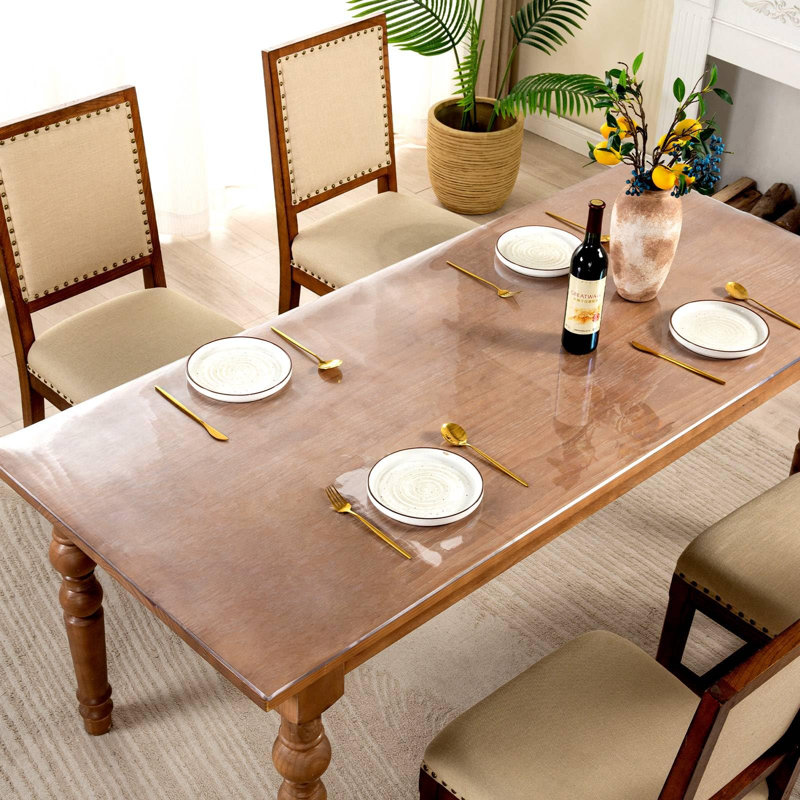 Housse de table transparente 36 x 60 pouces, protecteur transparent de 2 mm d'épaisseur, sous-table imperméable pour la salle à manger, la cuisine et le bureau