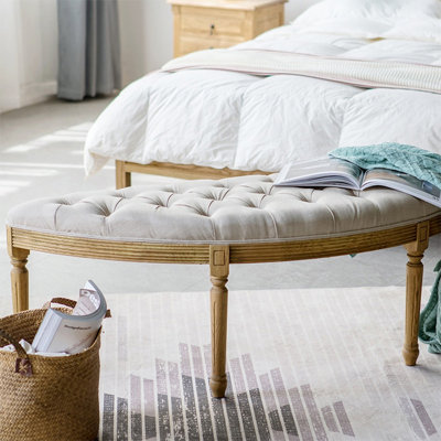 Banc rembourré beige