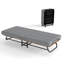Lit pliant portatif avec matelas en mousse à mémoire de forme - structure en métal renforcé, 4 roues universelles verrouillables, capacité de poids de 450 lb, lit pliable peu encombrant pour chambre d'amis / dortoir / camping
