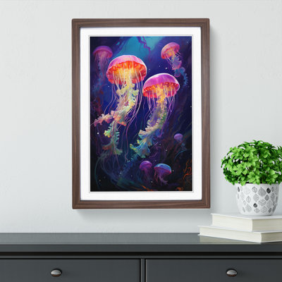 Jellyfish Abstract - Single Picture Frame Print on Wood