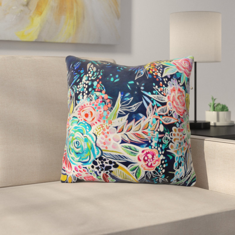 Night Bloomer Throw Pillow, 16" x 16"