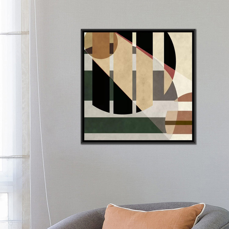 Albree Modern Geometric Shapes, impression sur toile tendue, H 26 po x l 26 po x P 1,5 po, Toile avec cadre noir