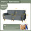 Grand canapé en chenille moderne, petite causeuse pour espace gris-129201572