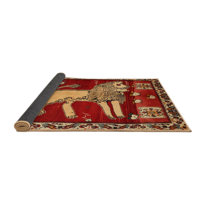 Tapis traditionnel orange / beige, Rond 3 pi