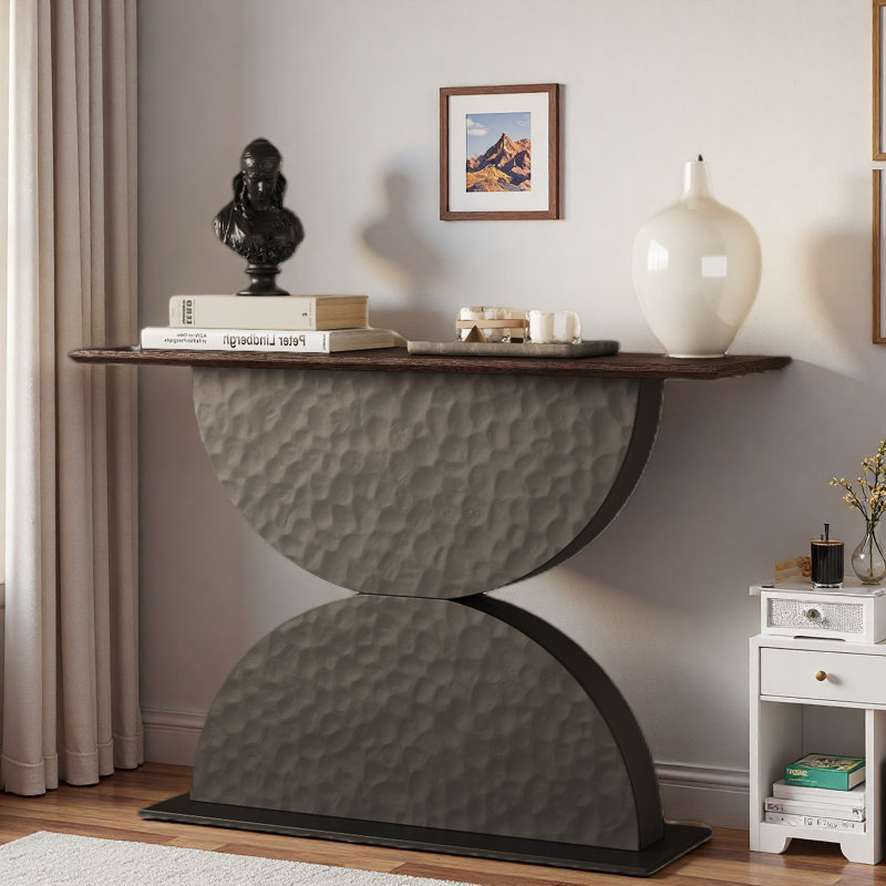 Console demi-cercles avec lumière DEL et texture en forme de marteau 3D