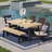 Polen 6 - Person Acacia Wicker Patio Dining Set with Rectangular Table