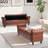 Button-Tufted Storage Ottoman Bench Rolled Arm PU Leather Wood Legs -1656664914