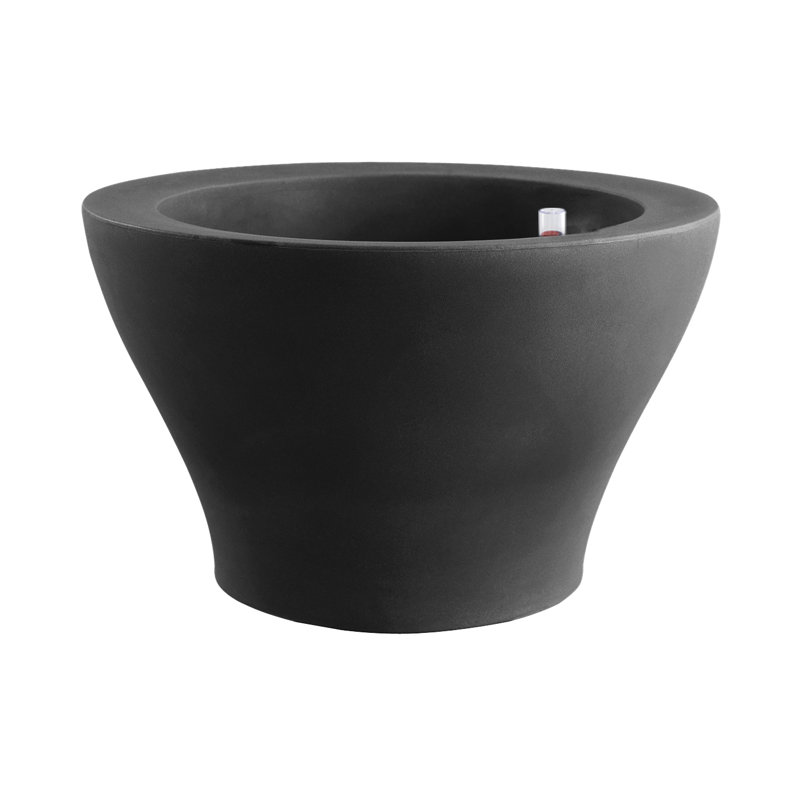 Centro Resin Pot Planter, Anthracite, 29.5" H x 47.25" W x 47.25" D