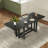 Rustic 82inch Extendable Dining Table, Trestle Kitchen Table with Two 12'' Removable Leaf, Grey