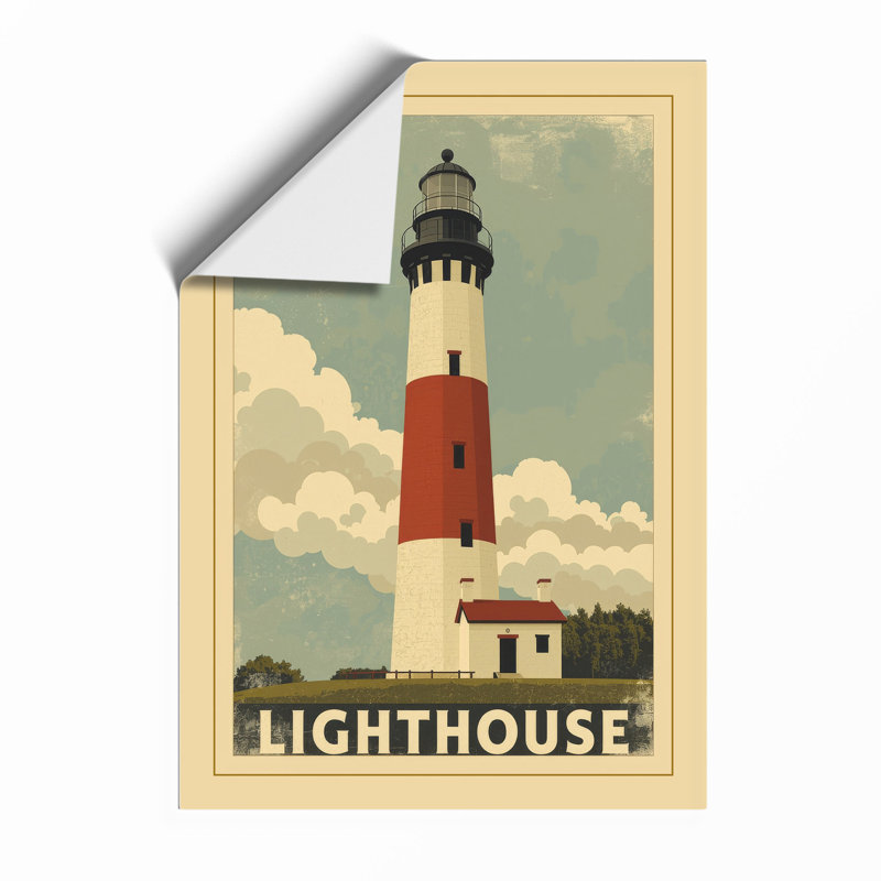 Lighthouse Beacon Vintage - Print, Unframed, A2 - 59.4 x 42.0 cm